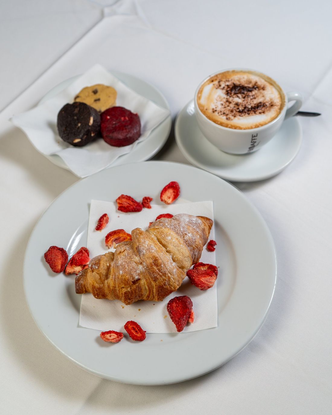 A cornetto and a cappuccino