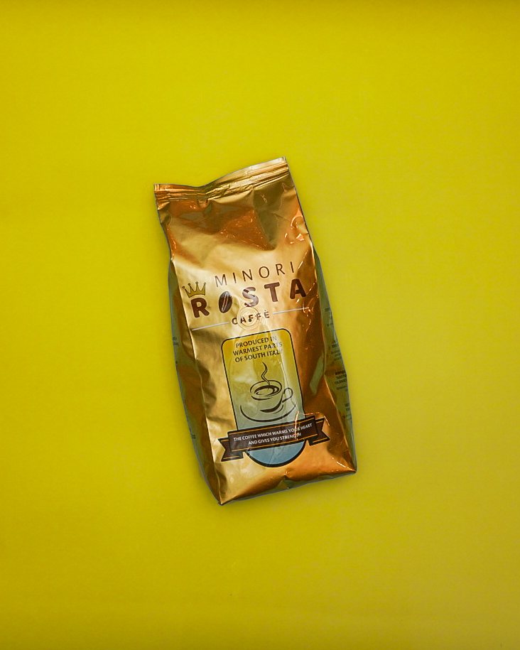 A bag of Minori Rosta coffee